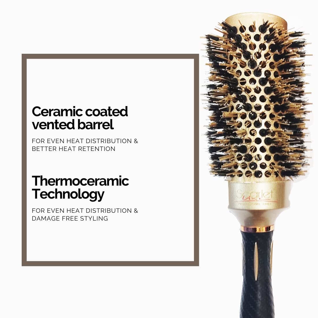 SHB046 Medium Ceramic Barrel Heat Reminder Hot Curling Round Hair Brush