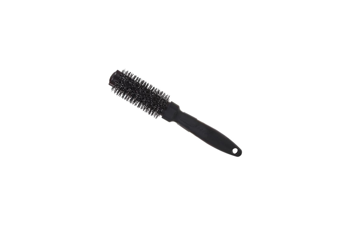 Scarlet Line Professional Extra Small Blow Dry Hot Curling Round Hair Styling Rubber Coated Brush With Plastic Handle For Men and Women_Black_25 mm