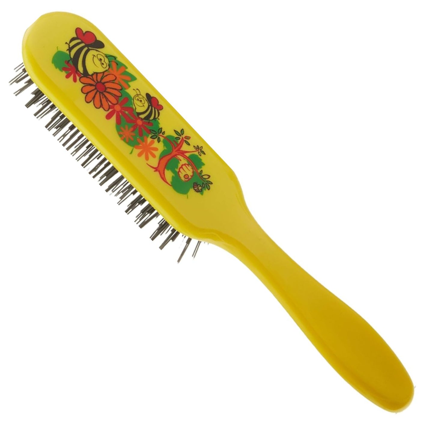 Denman D 90 Professional Bumblebee Tangle Tamer / Teezer With Super Soft Bristles For Childrens Hair d Tangling, Yellow Color