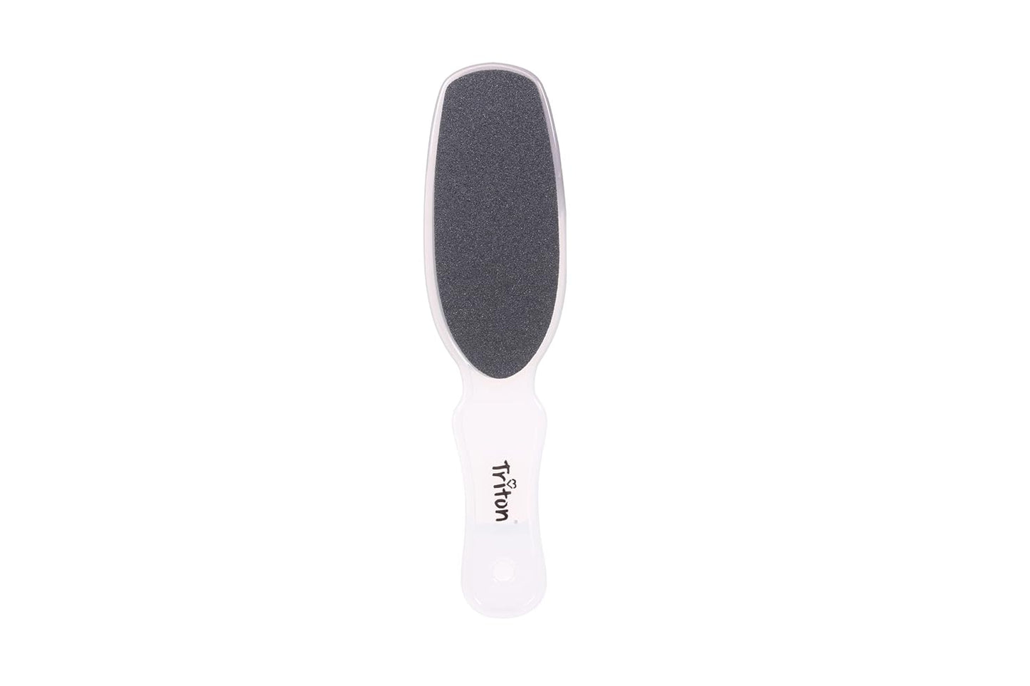 TRITON Professional Oval Shape Dual Sided Emery Coated Pedicure Foot Scraper Feet Filer for Dead Skin Removing Callus Remover Foot Scrubber_White