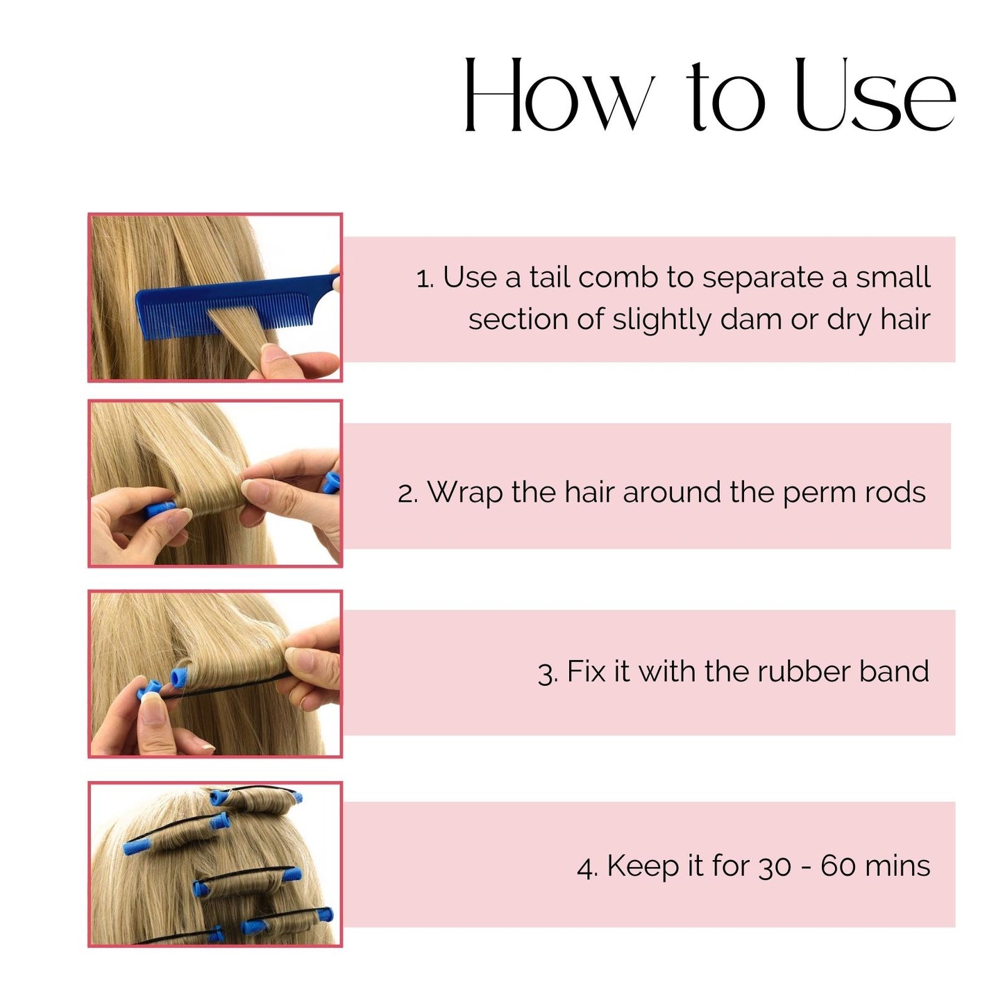 Hair Line Perm Rollers With Cold Wave Rods Hair Curler For Women Long Short DIY Hairdressing Styling Tools_HHR005_C