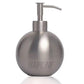 HSB066 Hair Line Rust-Proof Brushed Nickel Stainless Steel Metal Liquid Hand Soap Refillable Dispenser Pump Bottle for Bathroom, Bedroom, Kitchen_Round_485ml