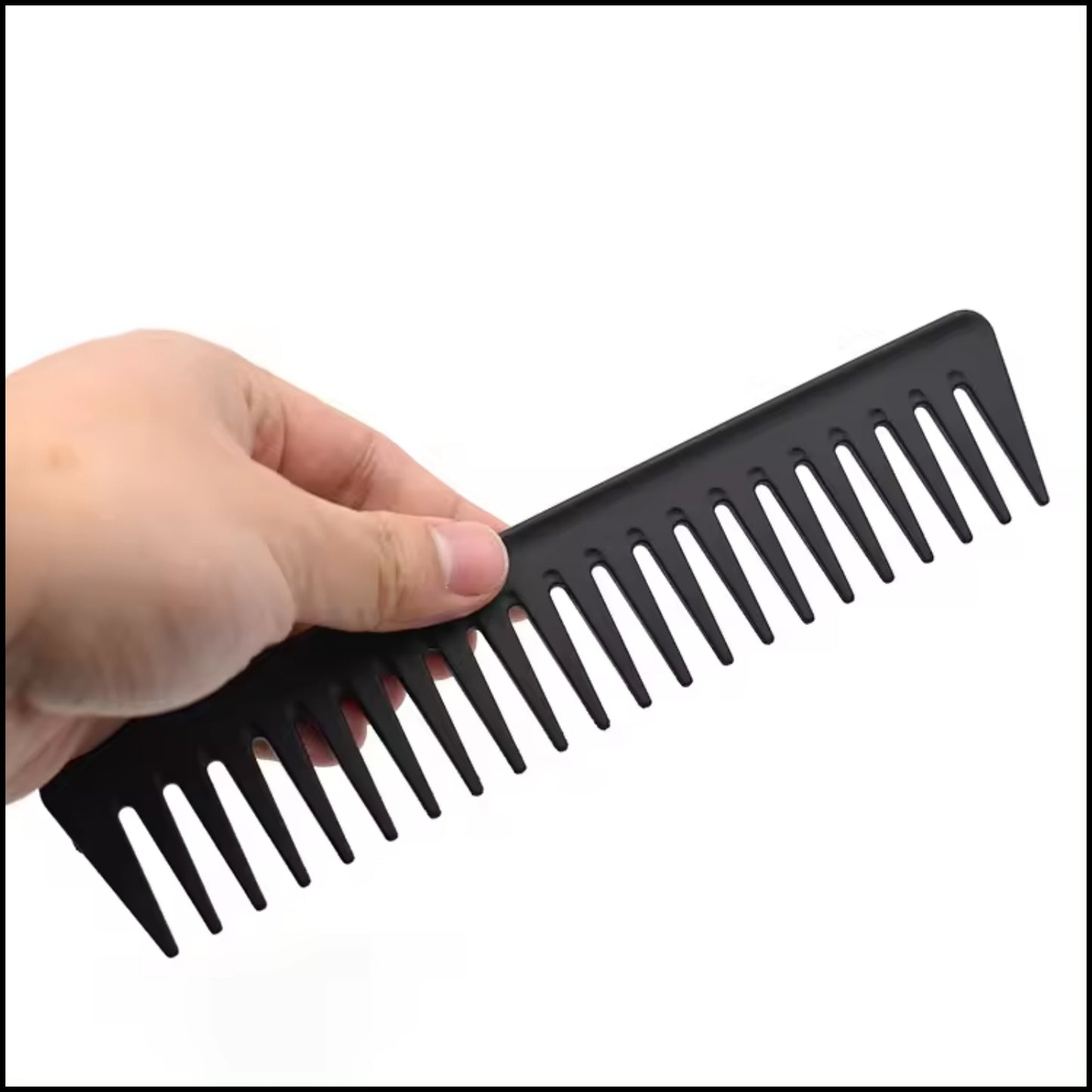 HLC517 Hair Line Professional Anti Static Carbon Fiber Wide Tooth Shower Shampoo Comb for Hair Styling Grooming Detangling for All Hair Types Unisex Black