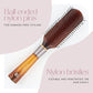 Scarlet Line Professional 9 Row Small Flat Hair Brush For Styling with Anti Slip Handle n Ball Tip Nylon Bristles for Women n Men_Brown Color