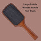 SPB046 Maple Wood Large Air Cushion Ball Ended Nylon Bristles Paddle Hair Brush