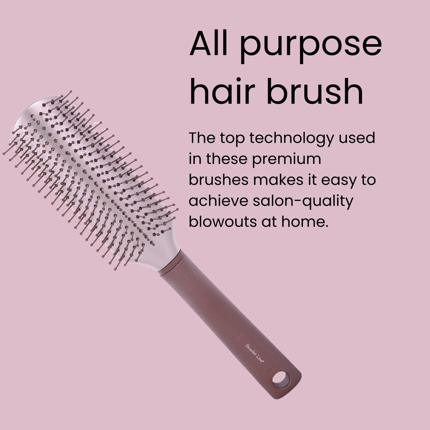 SBX084 Ladies 9 Row 2 Tone Large Flat Smoothing n Styling Hair Brush Copper