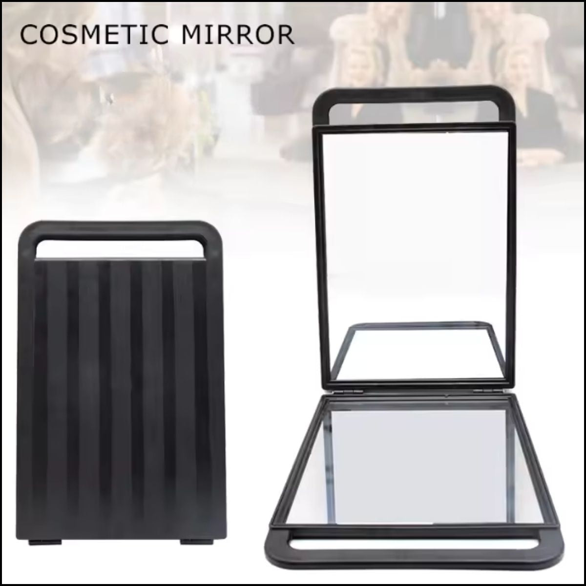 SSM032 Rectangular 2-Sided Foldable Salon Back View Mirror Large Size with 2 Side Cosmetic Makeup