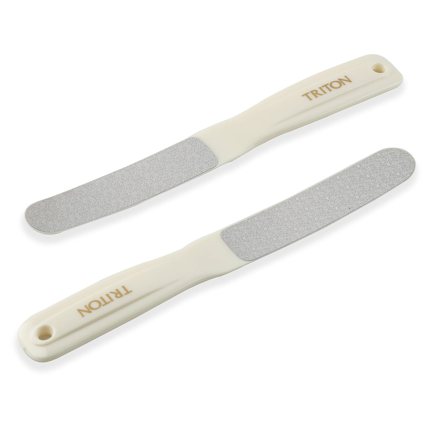 TLS014 TRITON Professional One-Sided Nickel Coated Nail Filer Tool for Manicure n Pedicure, Finger n Toe Nail Shaper for Shaping,Smoothing n Nail Art_White