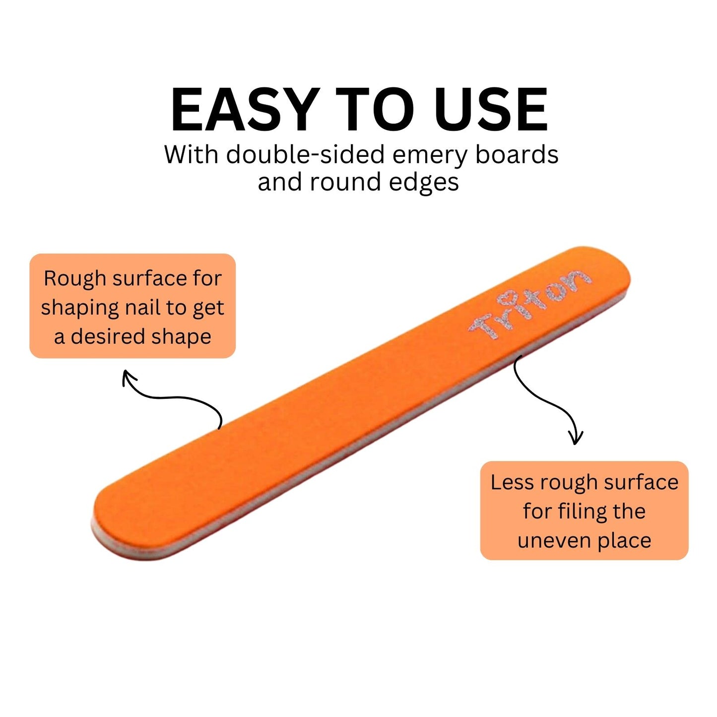 TNB015 2-Sided Nail Filer Emery Board Buffer Polisher Reusable Hard File Washable Manicure Pedicure Tool