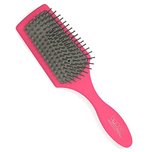 SBX066 Large Paddle Hair Brush Air Cushion Paddle Brush with Ball Tip Nylon Bristles Styling n Straightening Pink