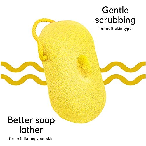 SBB024 Luxe Bath Sponge for Bathing Soft Loofah Face n Body Scrubber Loufah_Yellow Color