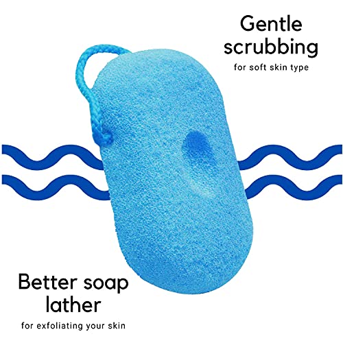 SBB024 Luxe Bath Sponge for Bathing Soft Loofah Face n Body Scrubber Loufah_Sky Blue Color