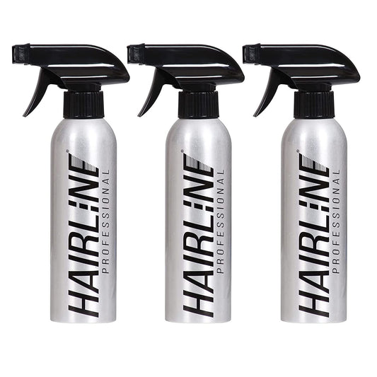 Hair Line Multipurpose Aluminum Empty Spray Bottle for Spraying Water, Ultra Fine Leakproof Sprayer for Salon, Sanitization n Home 250 ML_Silver_Pack of 3