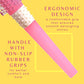 SRB035-45 Professional Round Hair Brush with Anti Slip Rubber Grip Handle Soft Ball Tip Nylon Bristles Round Brush For Styling_Pink Color