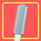 SRB035-45 Round Hair Brush with Anti Slip Rubber Grip Plastic Handle, Ball Tip Nylon Bristles Round Brush For Styling_Blue Color