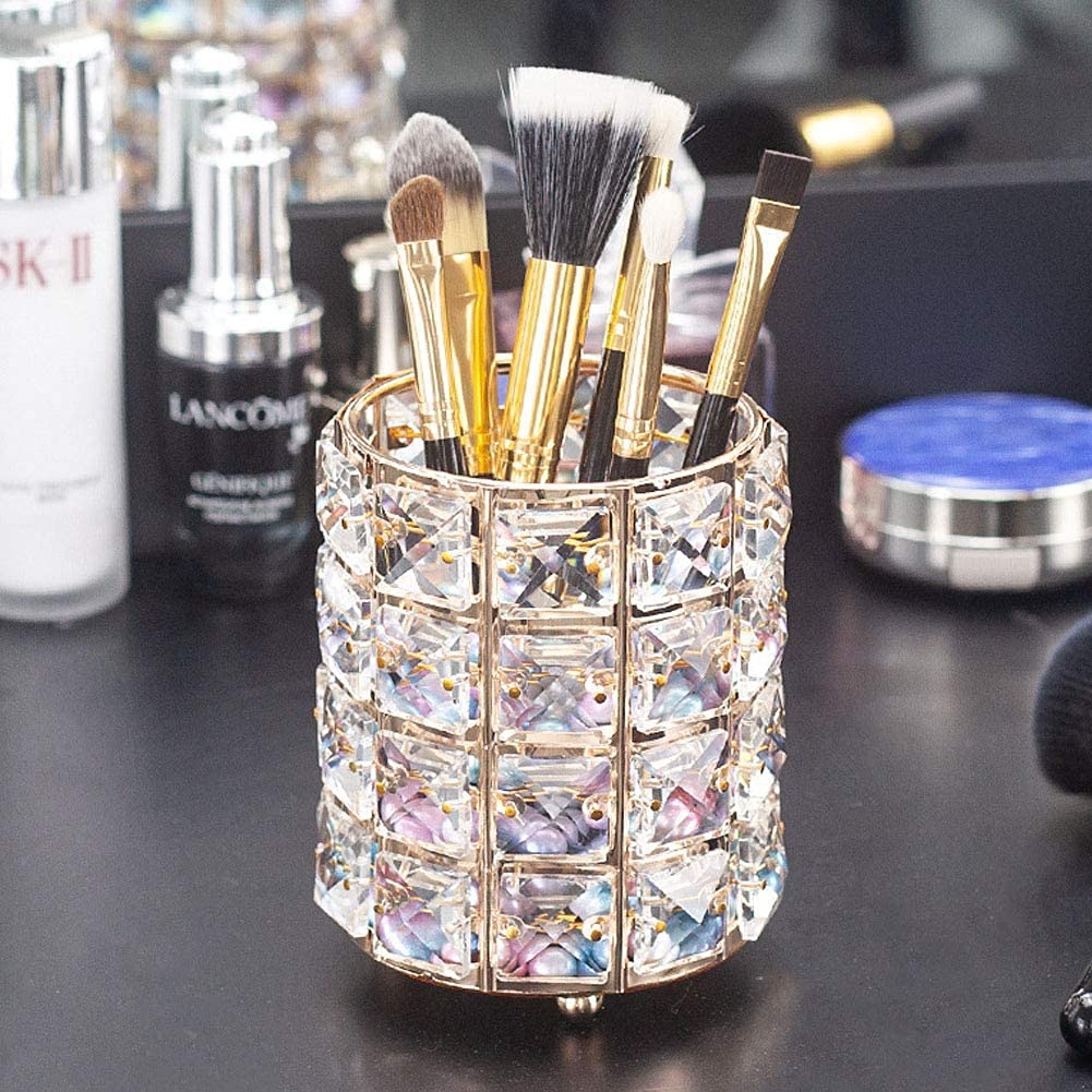 Makeup n Nail Art Brush Holder Crystal Makeup Brush Organizer Storage, Diamond Bucket For Eyebrow Pencil, Pen, Cup Tools Container Brush Stands SHILLS PROFESSIONAL Koki Story