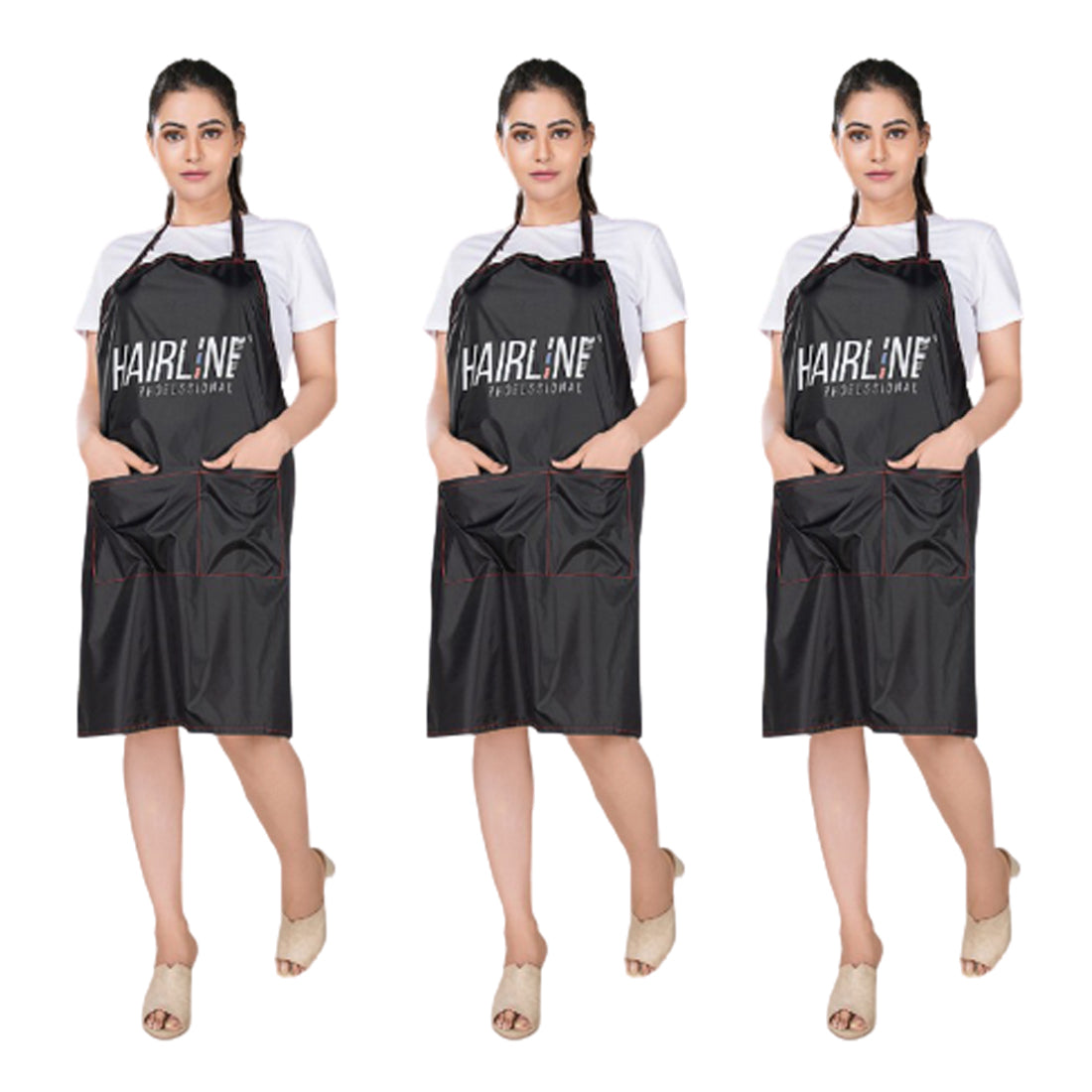 Hair Line Professional Self Apron for Salon, Beauty Parlour Hairdresser,Hair Stylist Beautician Cutting Styling Staff Apron With Tool Pockets_004