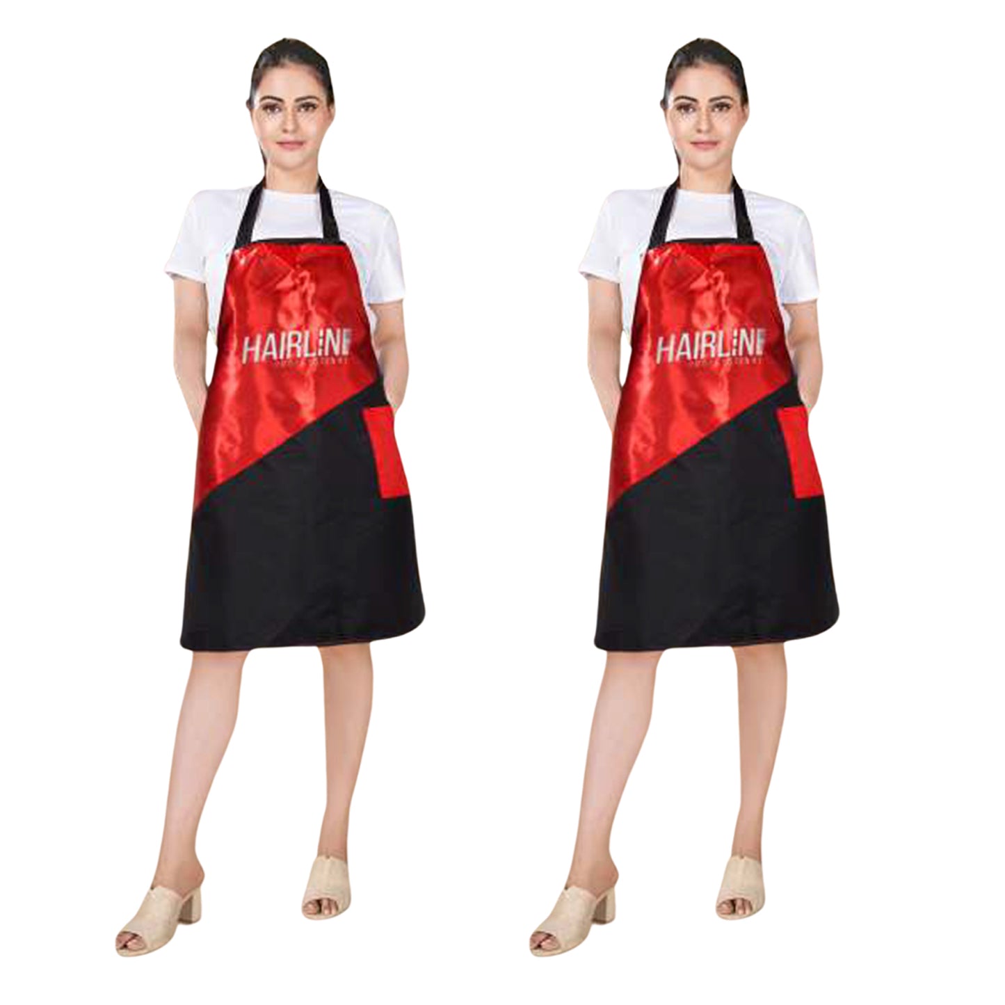 Hair Line Professional Self Apron for Salon, Beauty Parlour Hairdresser, Hair Stylist Beautician Cutting Styling Staff Apron With Tool Pockets_007