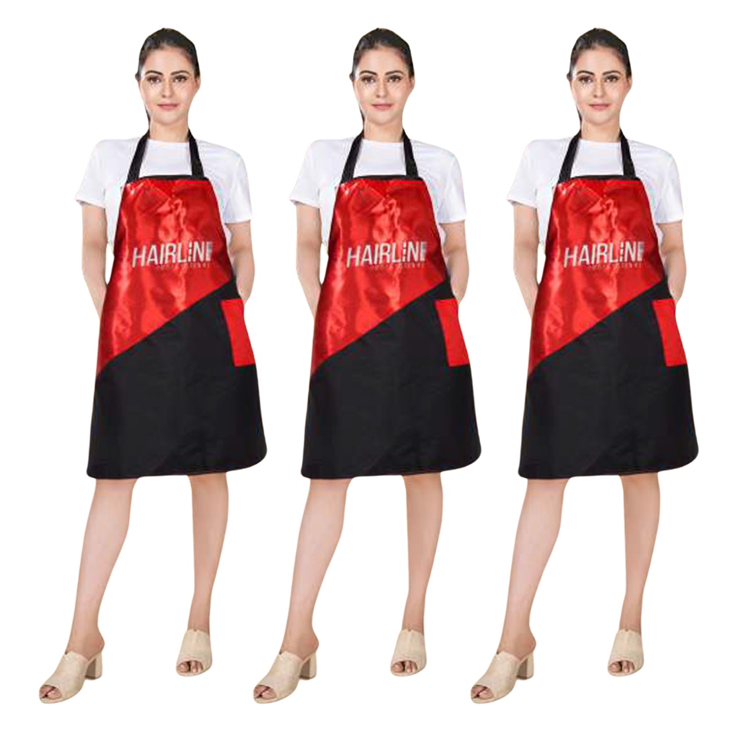 Hair Line Professional Self Apron for Salon, Beauty Parlour Hairdresser, Hair Stylist Beautician Cutting Styling Staff Apron With Tool Pockets_007