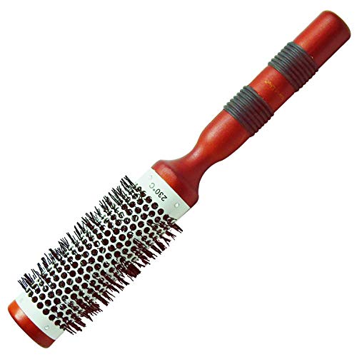 SHB002-006 Professional Extra Small Hot Curling Round Hair Brush White and Orange Color