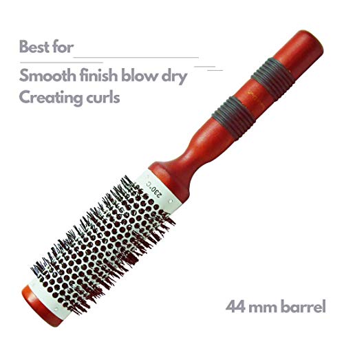 SHB002-006 Professional Extra Small Hot Curling Round Hair Brush White and Orange Color