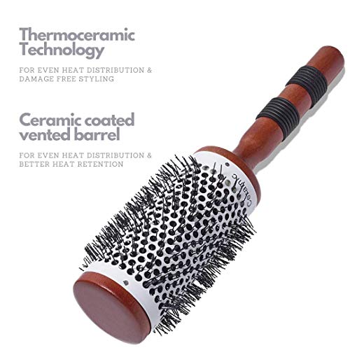 SHB002-006 Professional Extra Small Hot Curling Round Hair Brush White and Orange Color