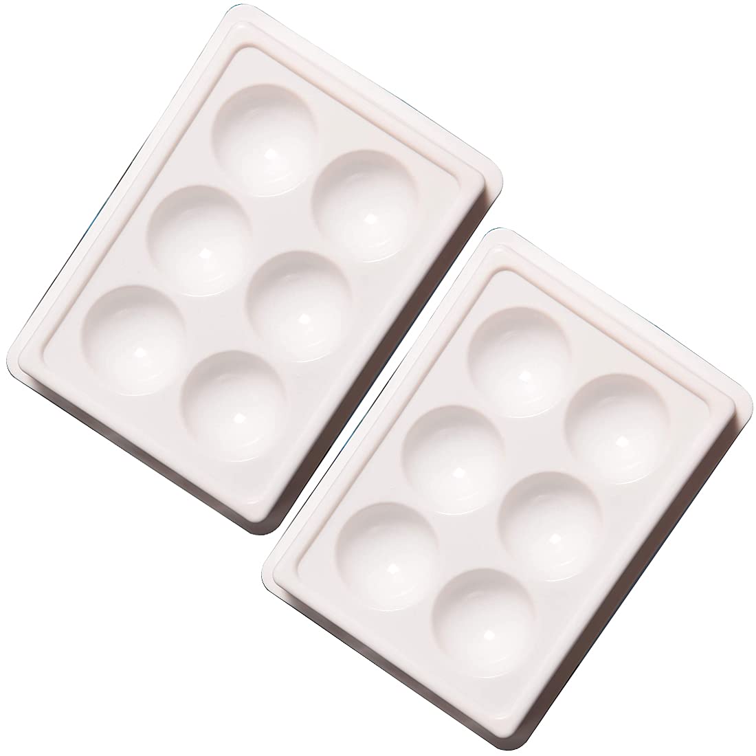 HDI233 6 Cup Facial Tray for Facial Mask Professional Heavy Plastic Washable Stain Proof Plastic Plate Facial Makeup Cosmetic Tool_White Color Facial Trays Hair Line Pack of 3 Koki Story