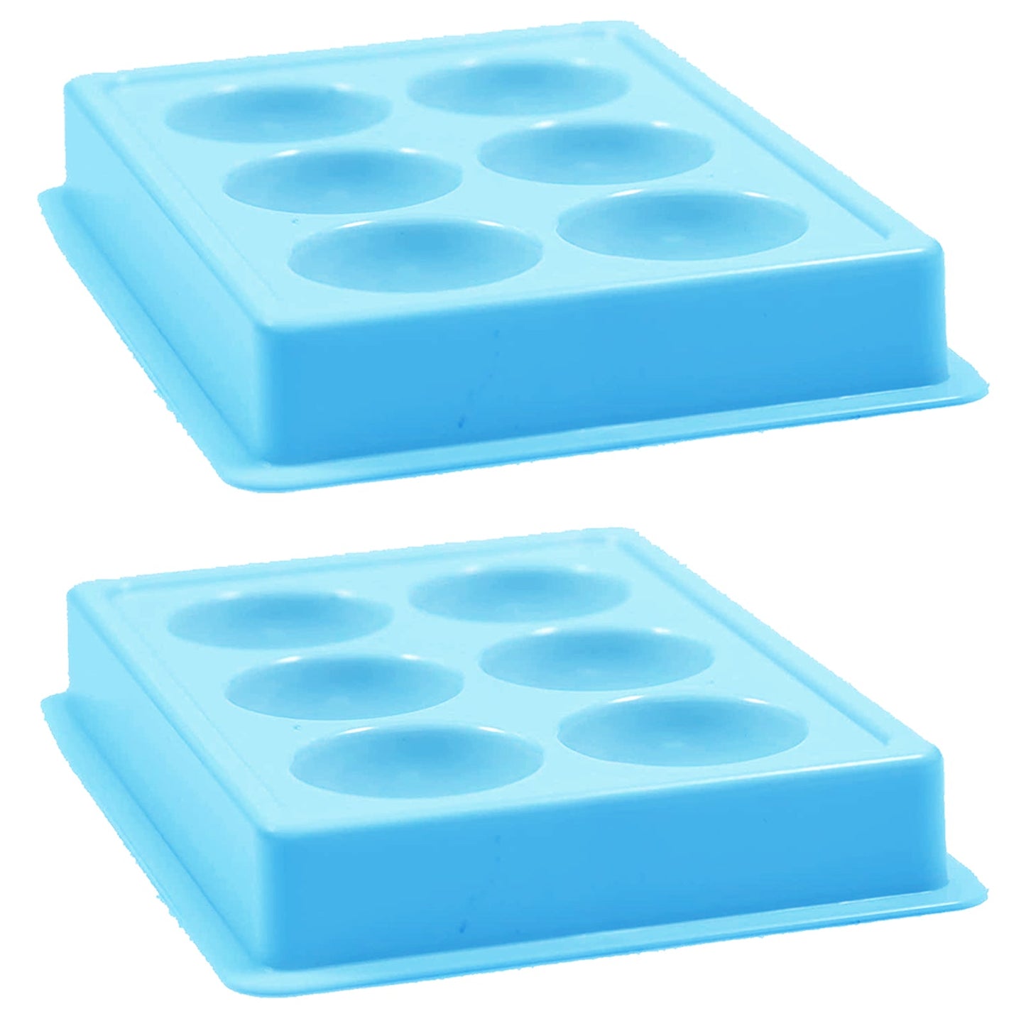 HDI233 6 Cups Facial Tray for Facial Mask Professional Heavy Plastic Washable n Stain Proof Plastic Plate Facial Makeup Cosmetic Tool_Sky Blue Color Facial Trays Hair Line Pack of 2 Koki Story