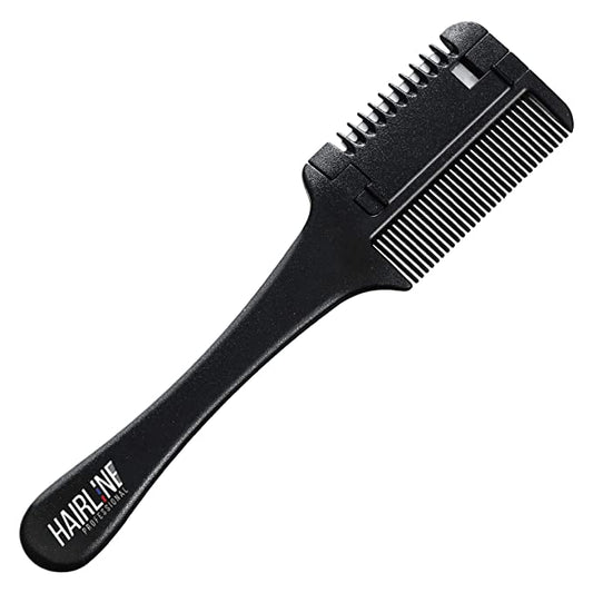 HHT002 Professional Unisex Multi Functional Single Blade Razor Comb for Hair Thining/Trimming, Hairdressing Cutting Tool For Salon n Home Use Hair Combs Hair Line Black Plastic Koki Story