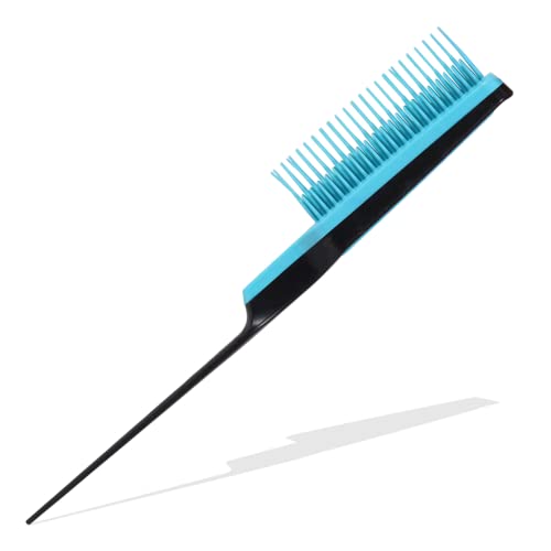 HLC003 Professional 5 Row Comb Durable n Flexible Tame n Tease Rat Tail Comb for Styling Back Combing Detangling Sectioning n Volumizing Blue Hair Combs Hair Line 25.3X4.2X2 CM Koki Story