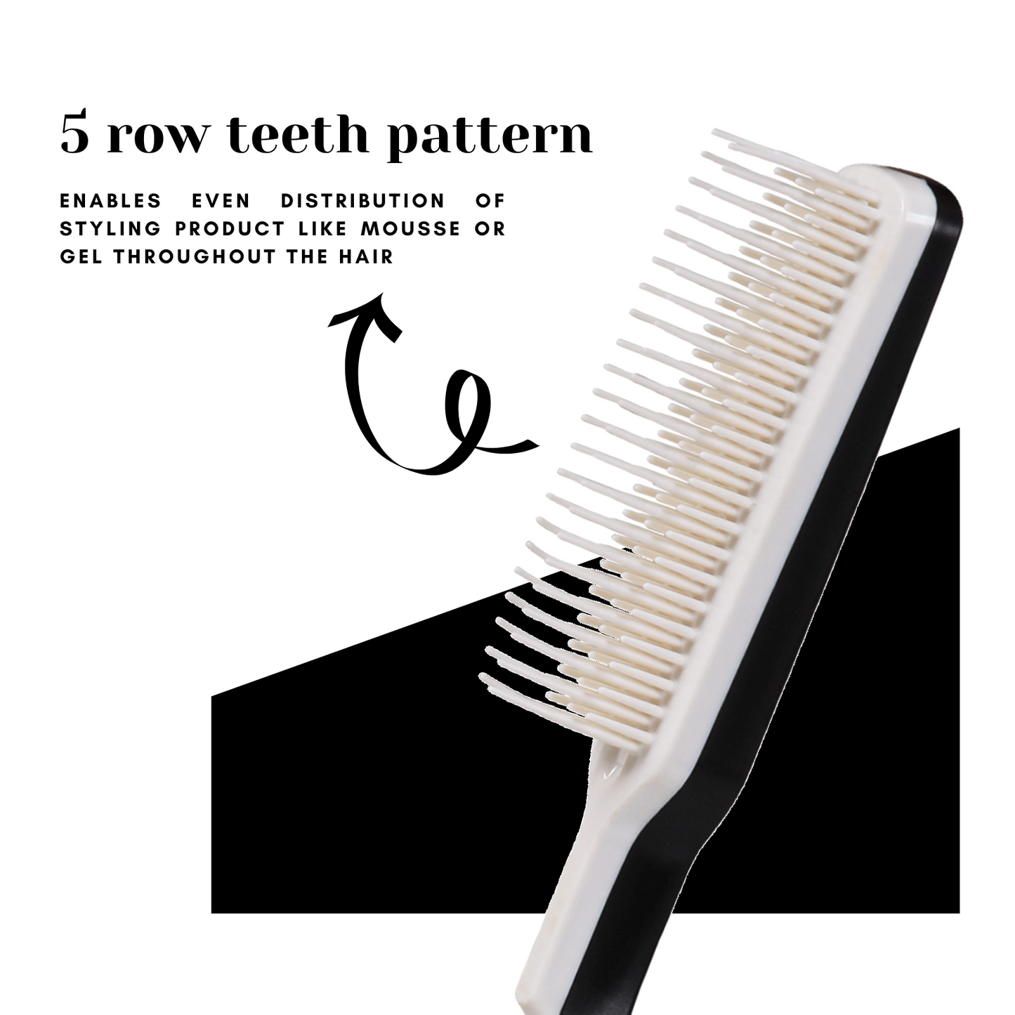 HLC003 Professional 5 Row Comb Durable n Flexible Tame n Tease Rat Tail Comb for Styling Back Combing Detangling Sectioning n Volumizing White Hair Combs Hair Line 25.3X4.2X2 CM Koki Story