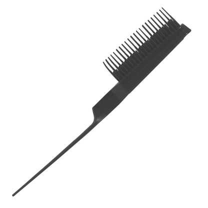 HLC003 Professional 5 Row Comb, Durable n Flexible Tame n Tease Rat Tail Comb for Styling, Back Combing, Detangling, Sectioning n Volumizing_Black Hair Combs Hair Line 25.3X4.2X2 CM Koki Story