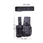 HNL501 Professional Multiple Pocket Leather Waist Bag for Hairdressing Tool, Scissors, Brush, Holster Pouch Holder Case n Removable Belt_Black Salon Tool Cases Hair Line 25X15.5X4.5 CM Koki Story