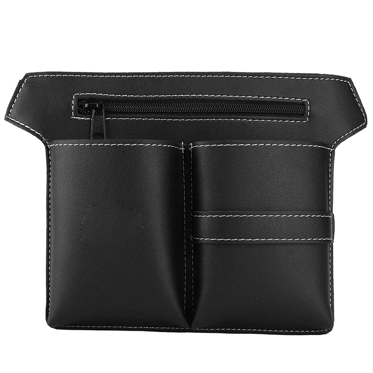 HNL906 Professional Multiple Pockets Holder Leather Waist Bag for Hairdressing Tool, Scissors, Brush, Holster Pouch/Case with Removable Belt_Black Salon Tool Cases Hair Line 27X20X3 CM Koki Story