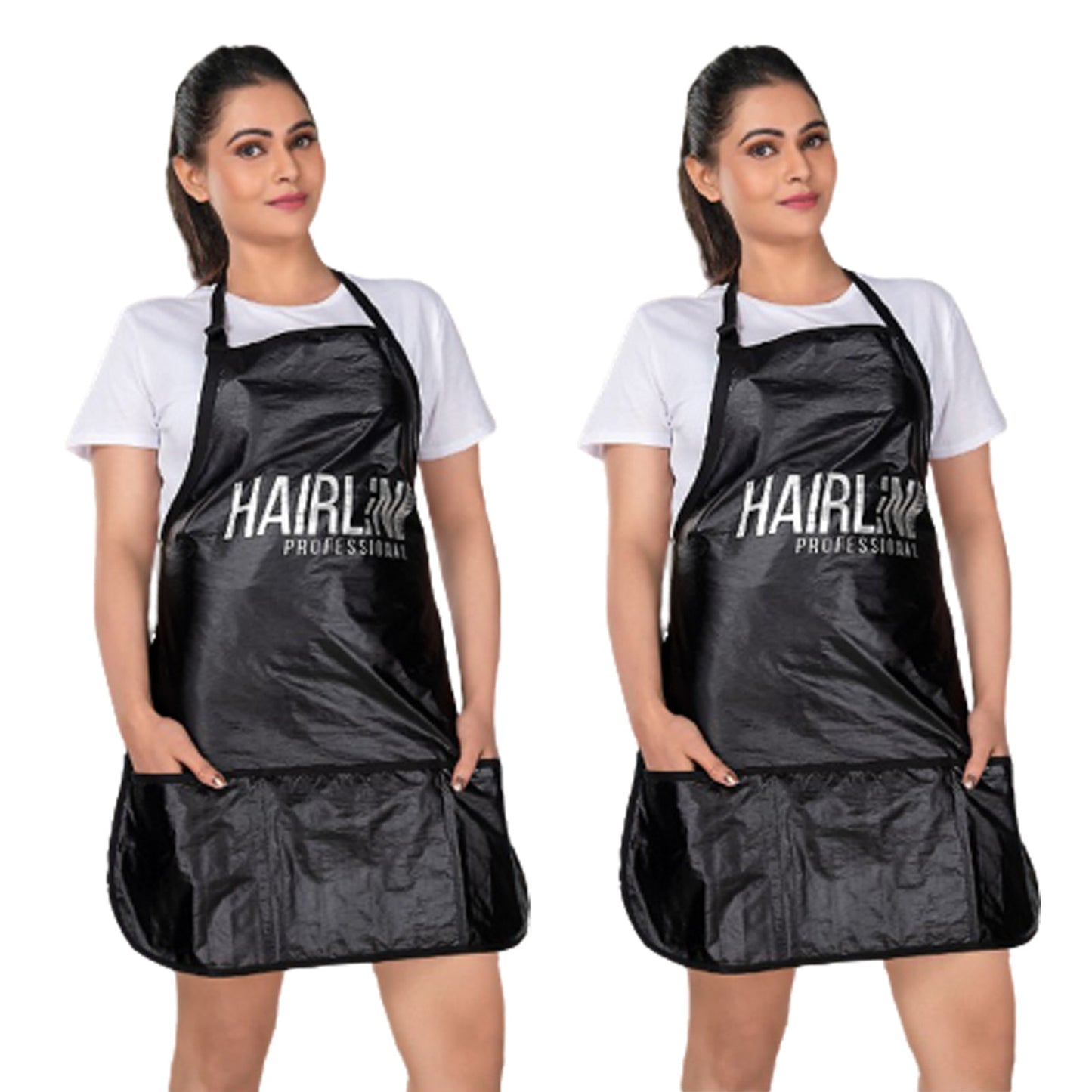 HSA003 Professional Self Apron for Salon, Beauty Parlour Hairdresser, Barber Beautician Cutting Styling Staff Apron With Tool Pocket Self Aprons Hair Line Pack of 2 Koki Story