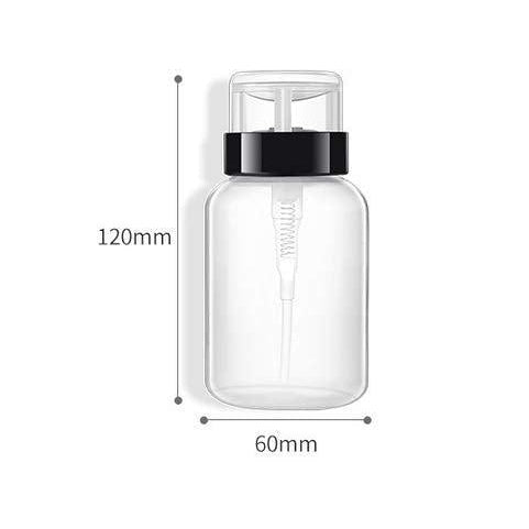 HSB049 Professional Plastic Push Down Lockable Pump Dispenser Liquid Pumping Empty Refillable Bottle for Nail Polish n Makeup Remover Push Down Dispenser Bottles Hair Line Koki Story