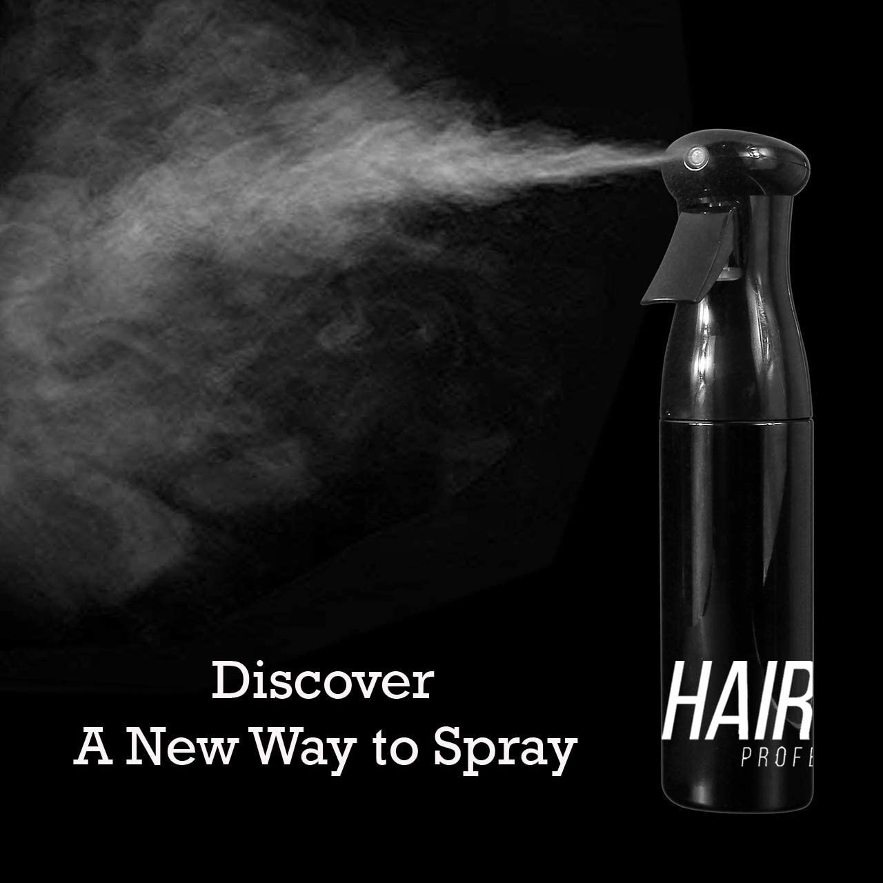 HSB057 Home, Office, Car Sanitizing Micro Mist Spray Bottle for Spraying Water or Liquid Sanitizer,Ultra Fine Leakproof Continuous Sprayer, Black Spray Bottles Hair Line 30X16.5X2 CM Koki Story