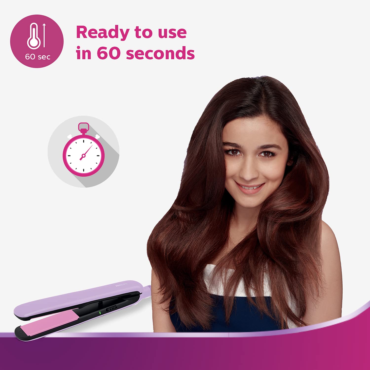 BHS 393/40 Straightener with SilkProtect Technology. Straighten curl suitable for all hair types Lavender Hair Straighteners PHILIPS Koki Story