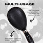 SPB067 Professional Diamond Oval Shape Large Rubber Cushion Pad Paddle Salon Hair Styling Brush for Men and Women_Black n Silver Paddle Brushes Scarlet Line Koki Story