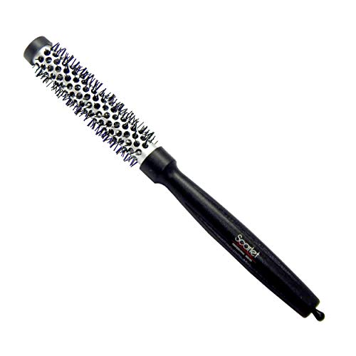 SHB008 Professional Extra Small Blow Dry Hot Curling Round Hair Styling Brush With Plastic Handle For Men n Women_Black n White_20 mm Round Hair Brushes Scarlet Line Koki Story