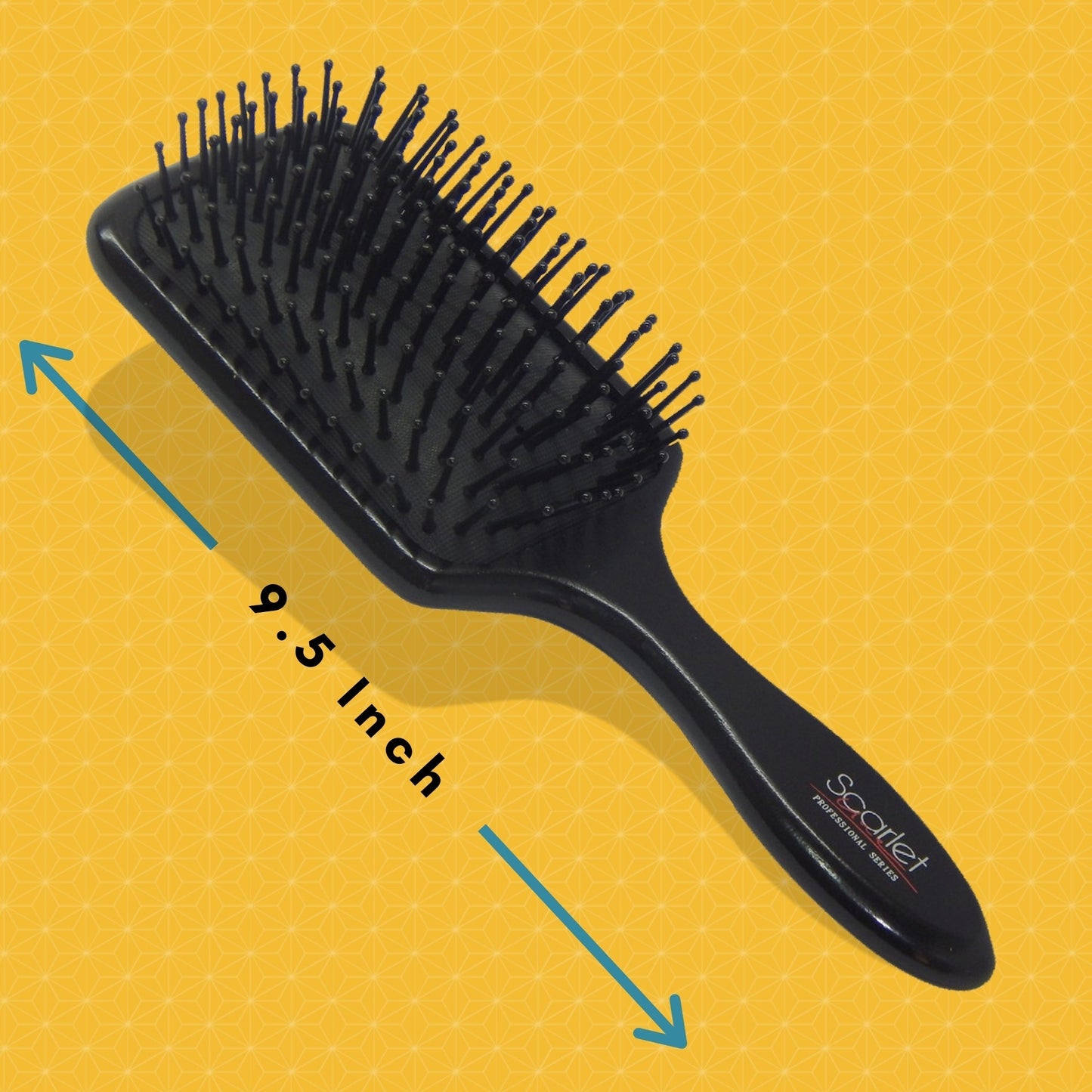 SPB055 Professional Large Paddle Hair Brush with Heat Resistant Bristles with Anti Static Wooden Handle Paddle Brushes Scarlet Line Black Full Koki Story