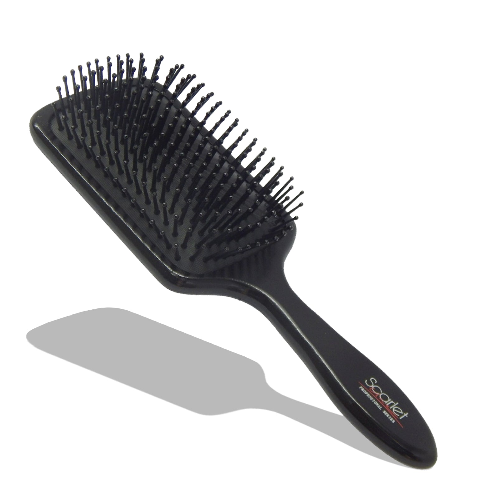 SPB056 Professional Medium Paddle Hair Brush with Heat Resistant Bristles with Anti Static Wooden Handle Paddle Brushes Scarlet Line Black Medium Koki Story