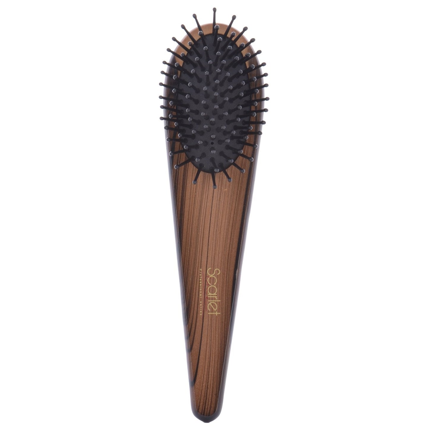 SPP019 Professional Oval Shaped Small Air Cushion Rubber Pad Salon Paddle Hair Brush with Wooden Handle Paddle Brushes Scarlet Line Brown Koki Story