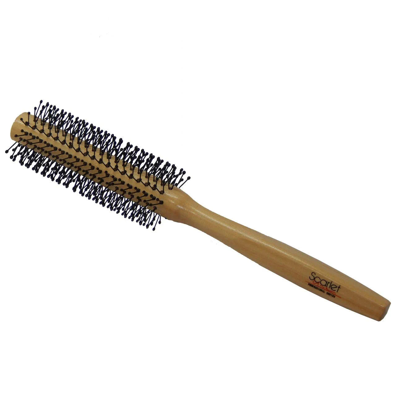 SBX007 Professional Round Maple Wood Anti Static Hair Styling Brush with Joint Less Wooden Handle Medium Round Hair Brushes Scarlet Line Brown Koki Story