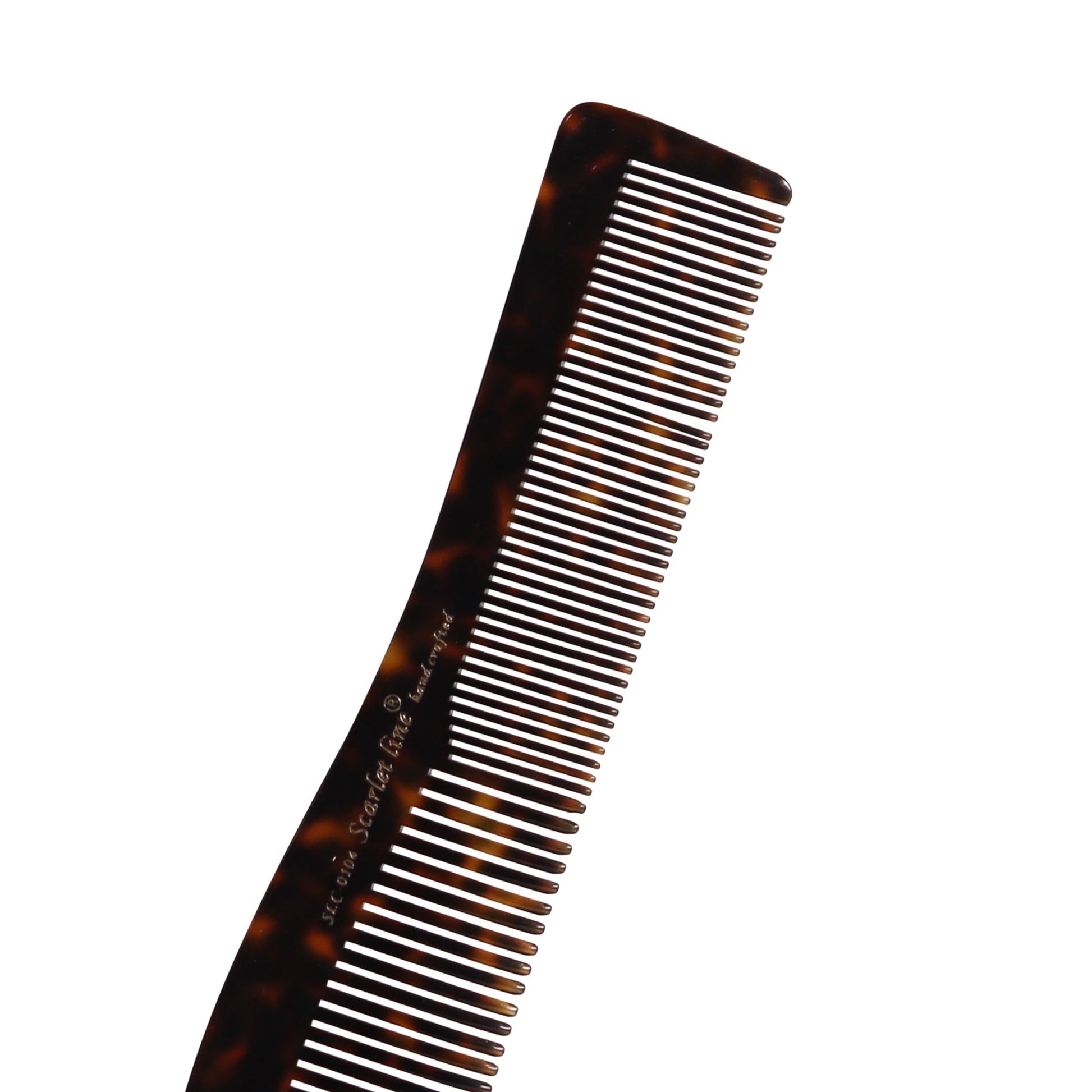 S0104 Professional Large Handmade Regular Hair Dressing Comb, Wavy Shaped Fine Tooth Hand Crafted Hair Comb for Daily Styling_20.5 Cm_Black Hair Combs Scarlet Line 21.5X5X1 CM Koki Story