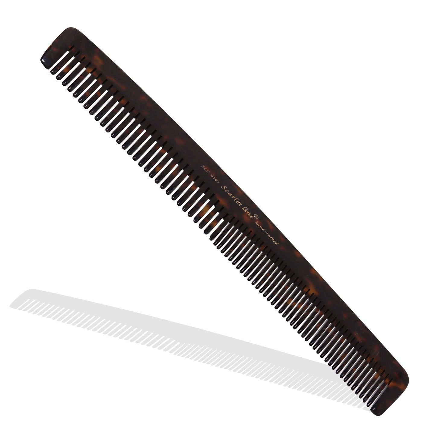 S0105 Professional Handmade Regular Large Hair Dressing Comb All Purpose Fine Tooth, Crafted for Daily Grooming n Styling, 22.5Cm_Shell Black Hair Combs Scarlet Line 23.5X5X1 CM Koki Story