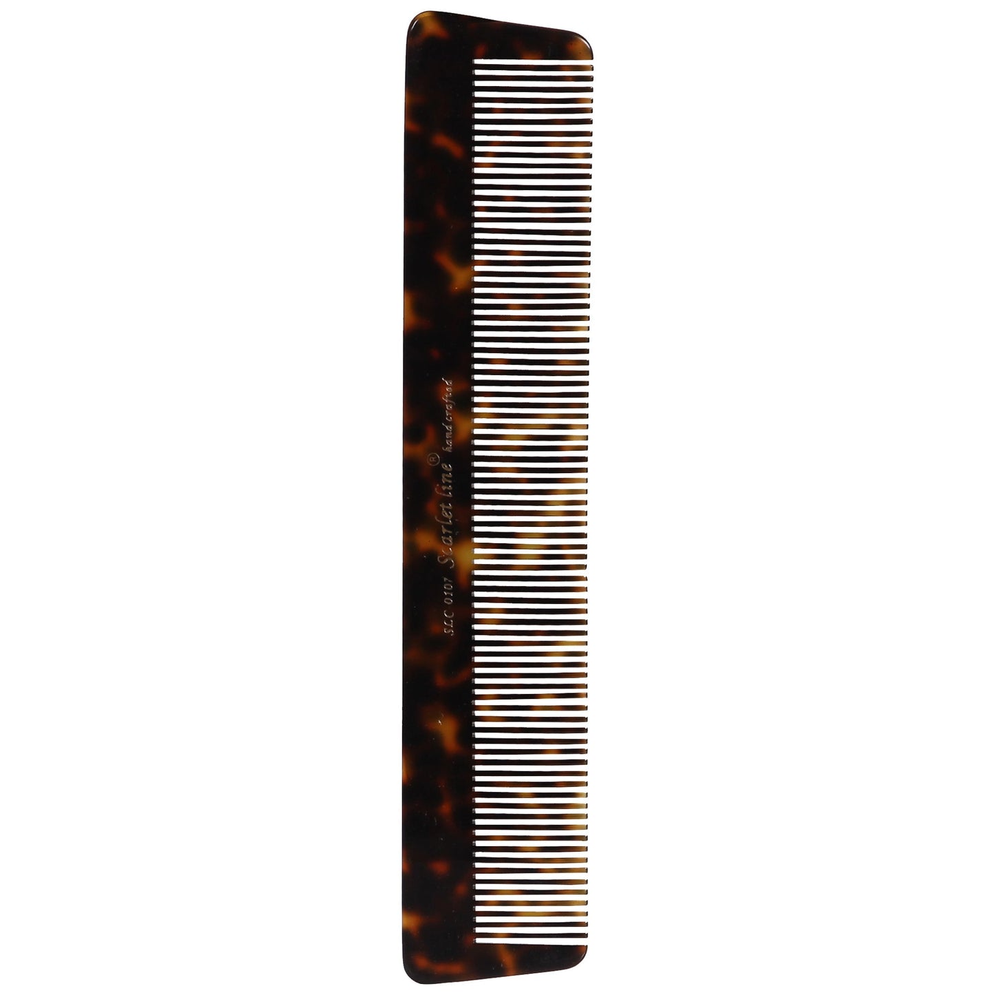 S0107 Professional Large Handmade Regular Dressing Hair Comb Multipurpose Fine Tooth, Hand Crafted for Styling n Grooming 18.5 Cm_Shell Black Hair Combs Scarlet Line 21.5X5X1 CM Koki Story