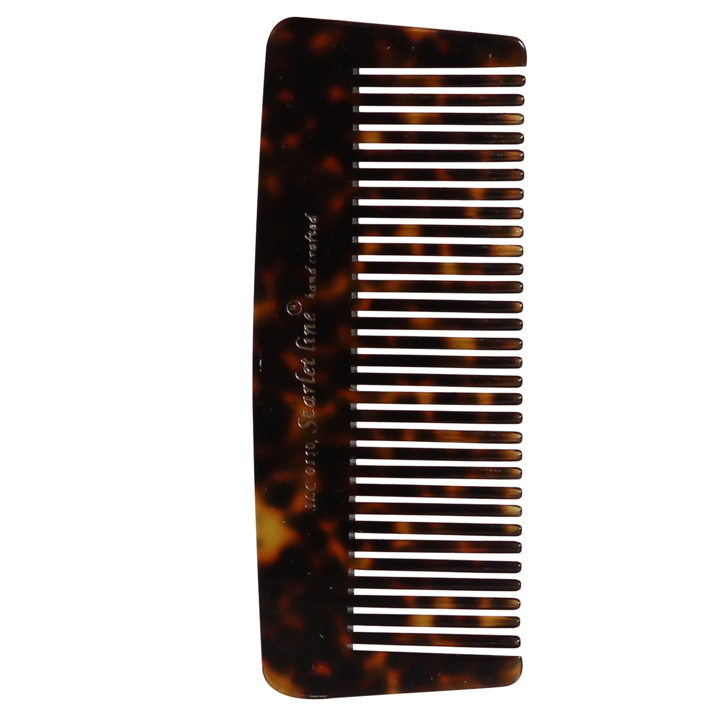 S0110 Professional Handmade Small Dressing Comb All Fine Tooth Pocket, Hand Crafted Comb for Daily Grooming n Styling, 11 Cm_Shell Black Hair Combs Scarlet Line 22X6.5X1 CM Koki Story