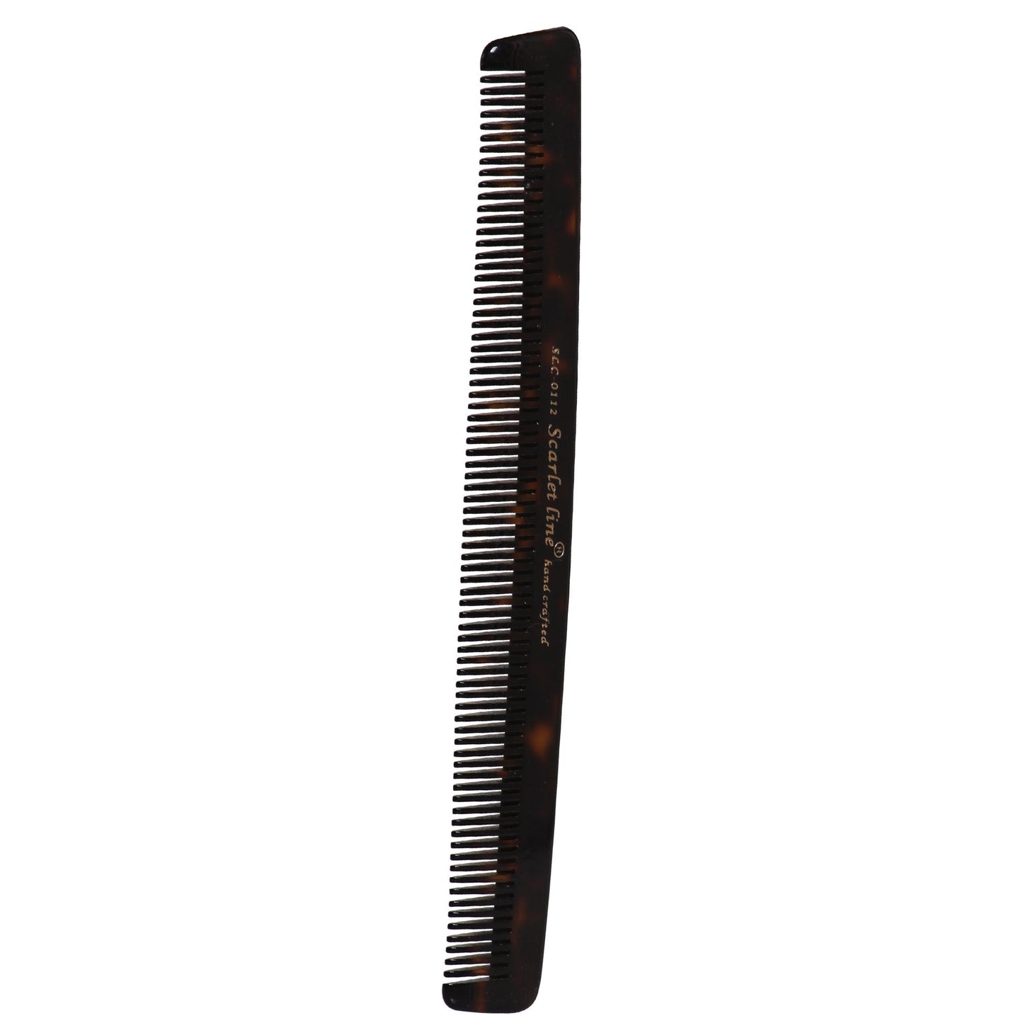 S0112 Professional Handmade Small Regular Hair Comb All Fine Tooth Dressing, Hand Crafted Comb for Daily Grooming n Styling, 16 Cm_Shell Black Hair Combs Scarlet Line 17X4X1 CM Koki Story