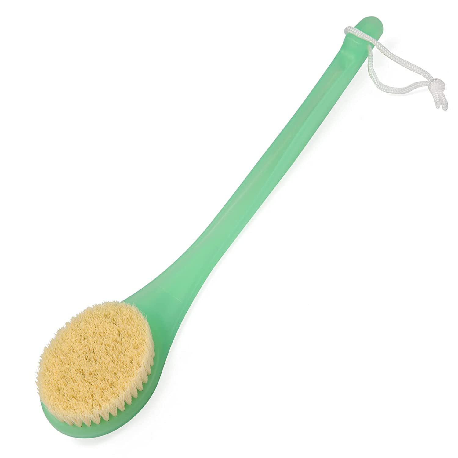 SB1012 Body Bath Shower Back Brush Massager Spa Scrubber Long Handle with Super Soft Bristles Back Scrubber Wholesome Dry Skin Bath Brush Back Scrubbers Scarlet Line 44X11X5 CM Koki Story